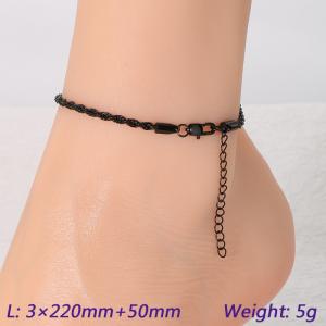 Stainless steel Fried Dough Twists chain anklet - KJ4083-Z