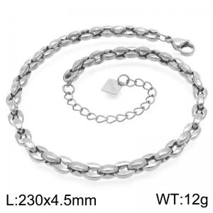 Minimalist and niche stainless steel 230 × 4.5mm pig nose chain lobster buckle charm silver ankle chain - KJ4104-Z
