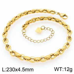Minimalist and niche stainless steel 230 × 4.5mm pig nose chain lobster buckle charm gold ankle chain - KJ4105-Z