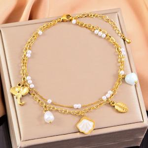 Gold-Plating Anklets - KJ4130-WGLJ