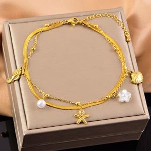 Gold-Plating Anklets - KJ4131-WGLJ