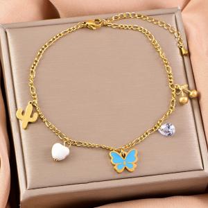 Gold-Plating Anklets - KJ4132-WGLJ