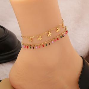 Gold-Plating Anklets - KJ4183-SXSJ