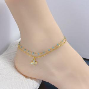 Gold-Plating Anklets - KJ4232-SXSJ
