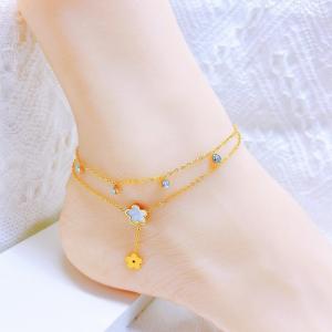 Gold-Plating Anklets - KJ4262-SXSJ