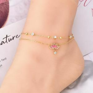 Gold-Plating Anklets - KJ4312-SXSJ