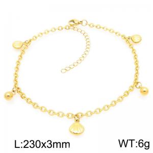 Fashion Shell Pendant Stainless Steel O-chain Bracelet Gold Silver Color - KJ4328-Z
