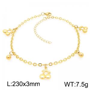Fashion Cherry Pendant Stainless Steel O-chain Bracelet Gold Silver Color - KJ4330-Z