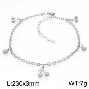 Fashion Cherry Pendant Stainless Steel O-chain Bracelet Gold Silver Color - KJ4331-Z