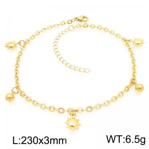 Fashion Sun Pendant Stainless Steel O-chain Bracelet Gold Silver Color - KJ4334-Z