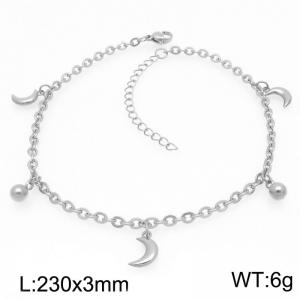 Fashion Moon Pendant Stainless Steel O-chain Bracelet Gold Silver Color - KJ4337-Z
