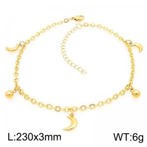 Fashion Moon Pendant Stainless Steel O-chain Bracelet Gold Silver Color - KJ4338-Z