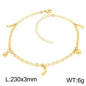Fashion Pea Pendant Stainless Steel O-chain Bracelet Gold Silver Color - KJ4342-Z