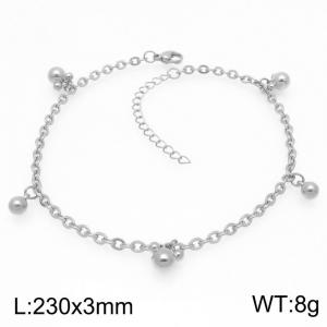 Fashion Ball Pendant Stainless Steel O-chain Bracelet Gold Silver Color - KJ4343-Z