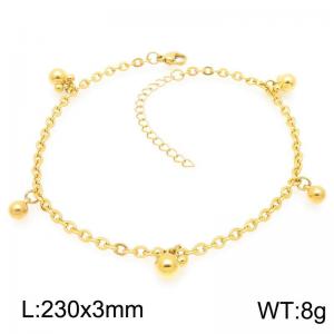 Fashion Ball Pendant Stainless Steel O-chain Bracelet Gold Silver Color - KJ4344-Z