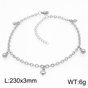 Fashion Heart Stainless Steel O-chain Bracelet Gold Silver Color - KJ4349-Z