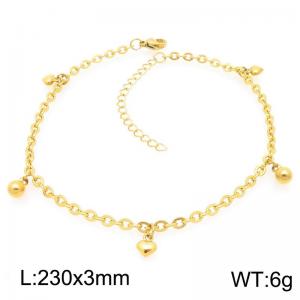 Fashion Heart Stainless Steel O-chain Bracelet Gold Silver Color - KJ4350-Z