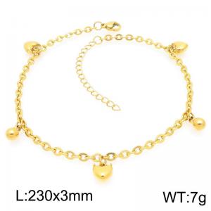 Fashion Heart Stainless Steel O-chain Bracelet Gold Silver Color - KJ4352-Z