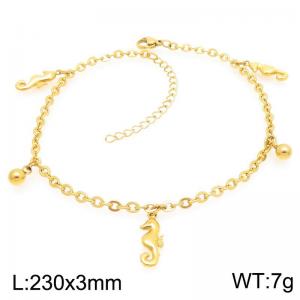 Fashion Seahorse Pendant Stainless Steel O-chain Bracelet Gold Silver Color - KJ4358-Z