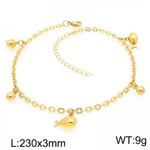 Fashion Fish Pendant Stainless Steel O-chain Bracelet Gold Silver Color - KJ4360-Z