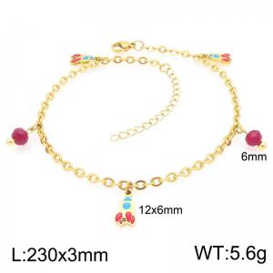 Fashion vacation style stainless steel colored rocket ankle chain - KJ4399-Z