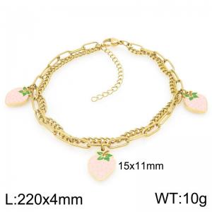 Stainless Steel Strawberry Anklet For Girl Jewelry Gift - KJ4506-ZG