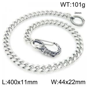 Stainless steel wolf head cast buckle 11mm Cuban chain pants chain - KK037-Z