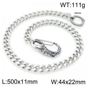 Stainless steel wolf head cast buckle 11mm Cuban chain pants chain - KK038-Z