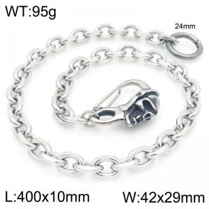 European and American punk style stainless steel skull casting buckle 10mm O-shaped trimmed chain pants chain - KK057-Z