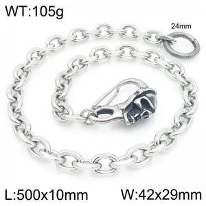 European and American punk style stainless steel skull casting buckle 10mm O-shaped trimmed chain pants chain - KK058-Z