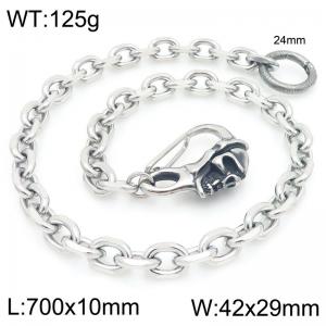European and American punk style stainless steel skull casting buckle 10mm O-shaped trimmed chain pants chain - KK060-Z