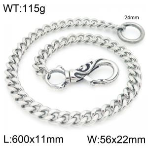Stainless steel skull cast buckle 11mm Cuban chain pants chain - KK067-Z