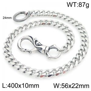 Stainless Steel Skull Casting Buckle 11mm Six sided Grinding Cuban Chain Pants Chain - KK069-Z