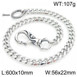 Stainless Steel Skull Casting Buckle 11mm Six sided Grinding Cuban Chain Pants Chain - KK071-Z