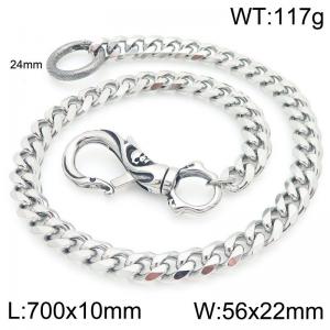 Stainless Steel Skull Casting Buckle 11mm Six sided Grinding Cuban Chain Pants Chain - KK072-Z