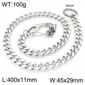 Stainless steel faucet cast buckle 11mm double-sided ground Cuban chain pants chain - KK081-Z