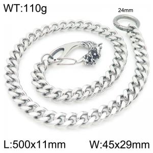 Stainless steel faucet cast buckle 11mm double-sided ground Cuban chain pants chain - KK082-Z