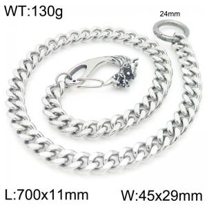 Stainless steel faucet cast buckle 11mm double-sided ground Cuban chain pants chain - KK084-Z