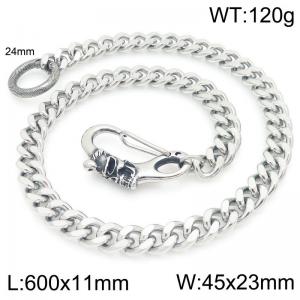 Stainless steel skull casting buckle 11mm double-sided ground Cuban chain pants chain - KK087-Z