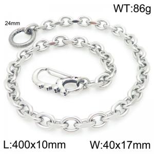 Stainless steel four small skull head cast buckle paired with 10mm flat cut O-chain pants chain - KK101-Z