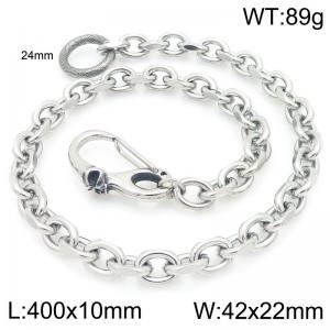 Stainless steel small skull casting buckle paired with 10mm flat cut O-chain pants chain - KK105-Z