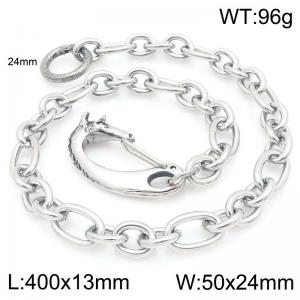 Stainless steel cast unicorn buckle paired with 3:1 O-chain pants chain - KK113-Z