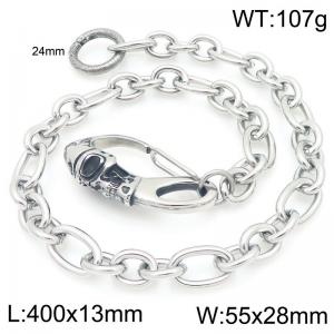 Stainless steel skull casting buckle paired with 3:1 O-chain pants chain - KK125-Z