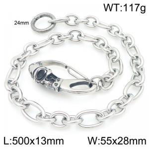 Stainless steel skull casting buckle paired with 3:1 O-chain pants chain - KK126-Z