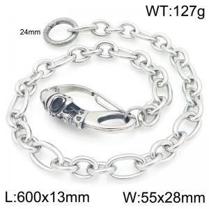 Stainless steel skull casting buckle paired with 3:1 O-chain pants chain - KK127-Z
