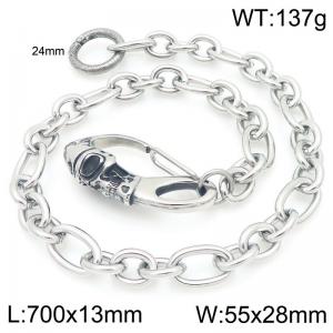 Stainless steel skull casting buckle paired with 3:1 O-chain pants chain - KK128-Z