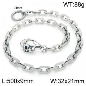Stainless steel skull casting buckle paired with thick square chain pants chain - KK146-Z
