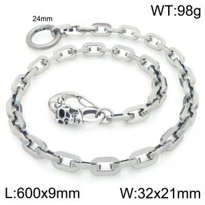 Stainless steel skull casting buckle paired with thick square chain pants chain - KK147-Z