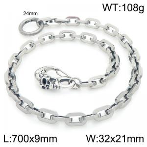 Stainless steel skull casting buckle paired with thick square chain pants chain - KK148-Z