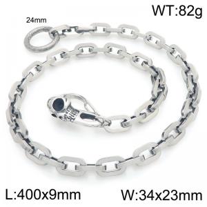 Stainless steel skull casting buckle paired with thick square chain pants chain - KK149-Z